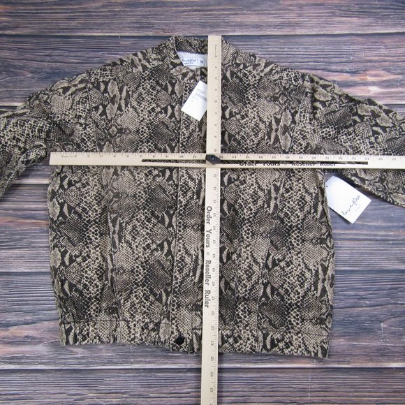 Lovefire NWT NEW Womens Medium Python Twill Full Zip High Neck Bomber Jacket - Picture 5 of 9